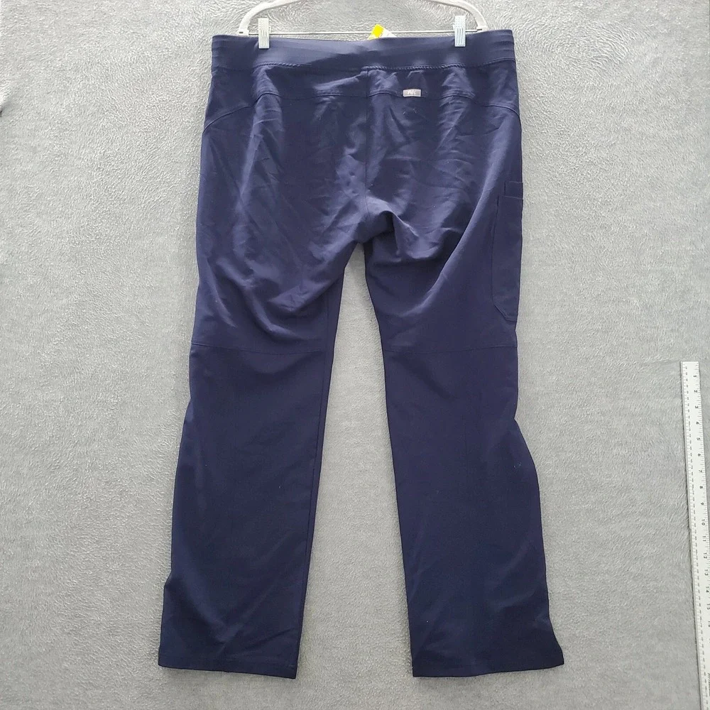 FIGS Women Scrub Bottom XL Blue 1429 Cargo Straight Leg Drawstring